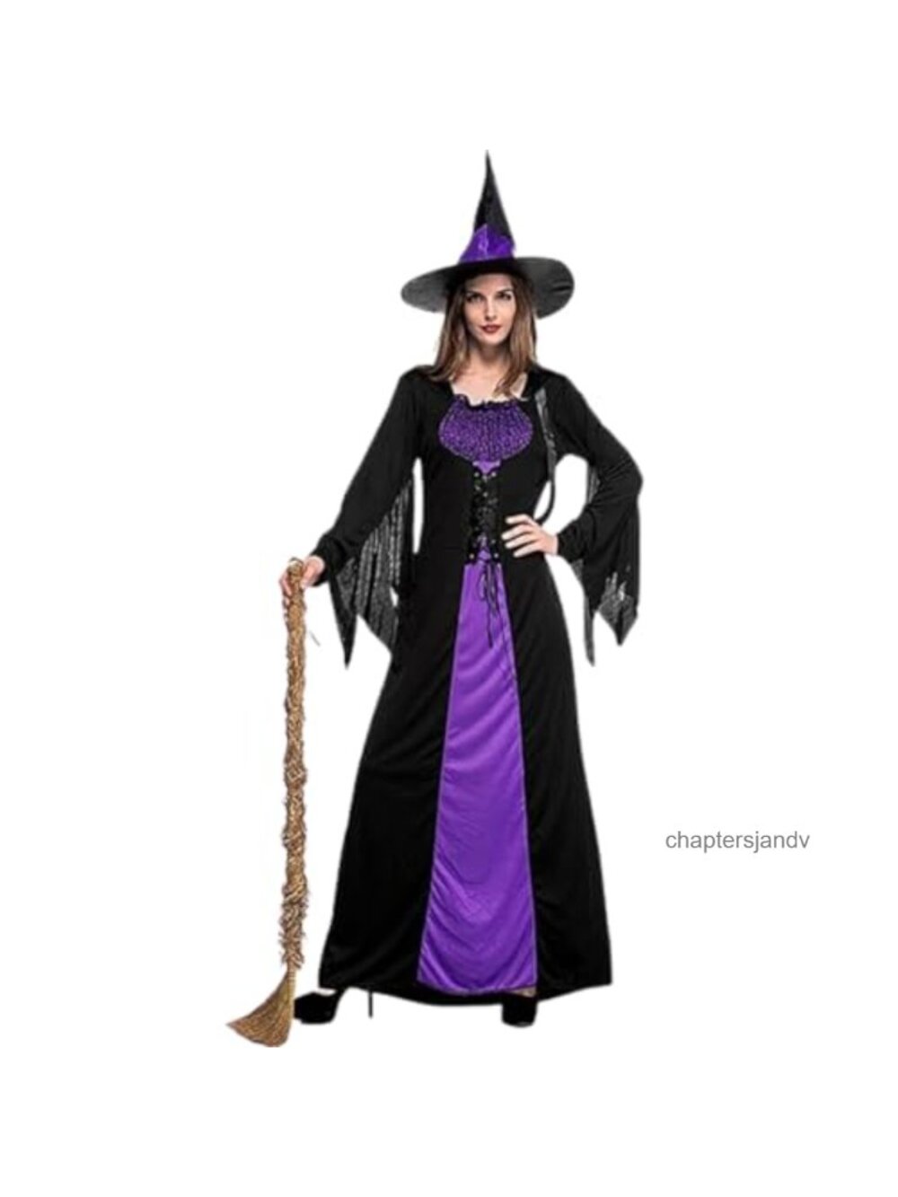 Wicked Witch Costume Dress with Hat Halloween Women